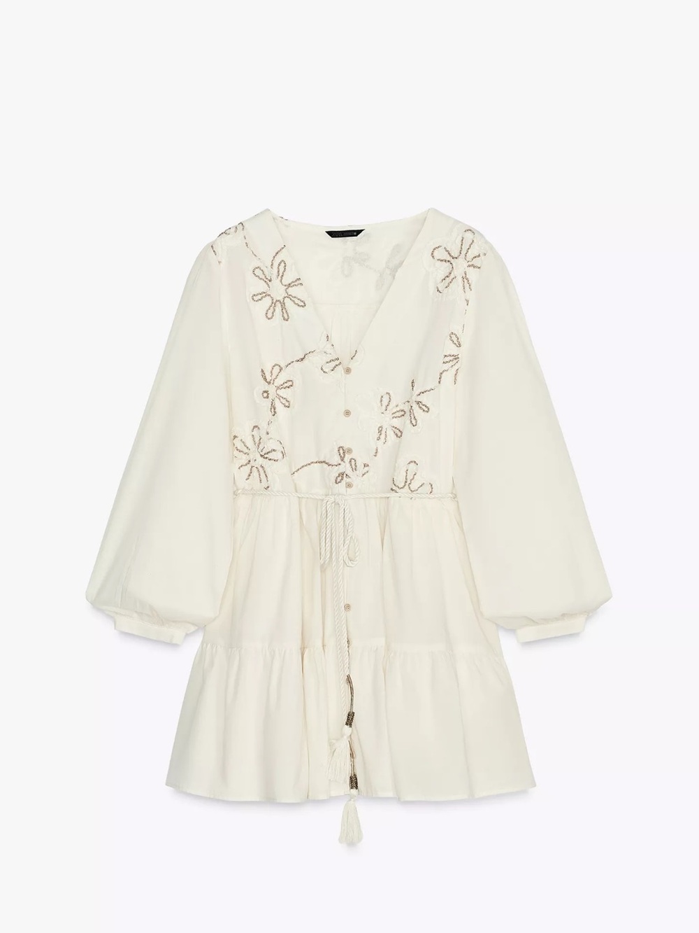 Zara EMBROIDERED FLORAL MINI DRESS
